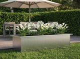 Garden Planter with LED Silver 30 x 100 x 30 cm 8008122