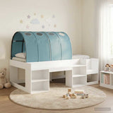 Kids'High Bed Frame with Storage White and Light Blue 3423594