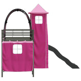 Kids'Loft Bed Frame Black and Pink 90 x 190 cm Metal 42020887