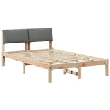 Bed frame Brown and dark grey 120 x 200 cm Solid pine wood 878540