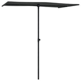 Garden Parasol with Aluminium Pole 180x110 cm Black 47334