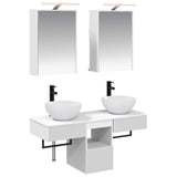 Bathroom Cabinet Set 5 pcs White Engineered Wood 3406279