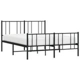 Metal Bed Frame without Mattress with Footboard Black 120x190cm 352495