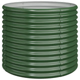 Garden Planter Galvanised Steel 80x80x68 cm Green 318858