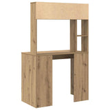 Desk with Shelf Artisan Oak 91 x 50 x 149 cm Engineered Wood 869265