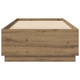 Bed Frame with LED Artisian Oak 80 x 200 cm Engineered Wood 3429572