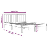 Bed Frame without Mattress Grey Solid Wood Pine 200x200 cm 3105093