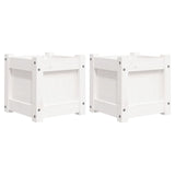 Garden Planters 2 pcs White Solid Wood Pine 837397