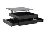 65 x 65 x 38.5 cm liftable living room table, side table, high-gloss coffee table with LED light N605P388044B