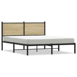 Metal Bed Frame without Mattress Sonoma Oak 150x200 cm King Size 4007718