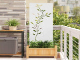 Garden Privacy Screen White 50 x 140 cm Cold-rolled steel 876323