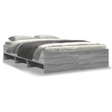 Bed Frame Grey Sonoma Engineered wood Double Bed Frame 3295686