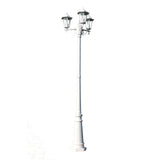 Garden Light Post 3-arms 215 cm White Aluminium 40245