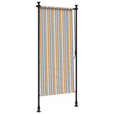 Outdoor Roller Blind Yellow and White 120x270 cm Fabric&Steel 368773