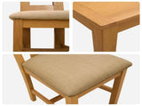 Dining Set 5 pcs Beige Solid Oak Wood 3430342