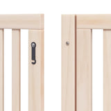 Dog Gate with Door Foldable 8 Panels 640 cm Poplar Wood 3155666