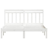 Bed Frame White Solid pine wood 135 x 190 cm Durable Bed Frame 3100565