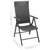 5 Piece Garden Dining Set Black and Brown 3060054