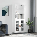 Highboard White 69.5x34x180 cm Engineered Wood 3189285