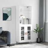 Highboard White 69.5x34x180 cm Engineered Wood 3189285