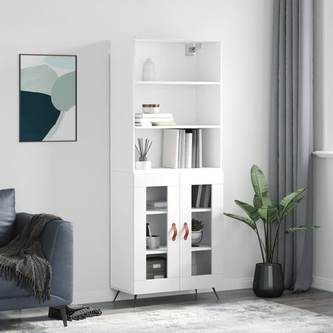 Highboard White 69.5x34x180 cm Engineered Wood 3189285