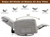 Electric Power Recliner Chair, 300&deg Swivel Rocker, Adjustable Headrest & Foldable Armrests, 330 15582255