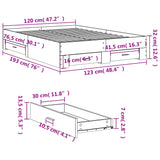 Bed Frame with Drawers without Mattress White 120x190 cm Small Double 3280412