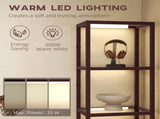 LED Floor Lamp with Glass Shelves, 4 Layers Dimmable Tall Standing Lamp, Modern Column Shelf Floor T3398P376730