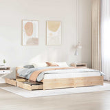 Bed Frame without Mattress 200x200 cm Solid Wood Pine 3301696
