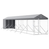 Outdoor Dog Kennel with Roof Silver 2x14x2.5 m Galvanised Steel 3190493