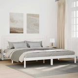 Extra Long Bed Frame without Mattress White 200x220 cm Solid Wood 3309320