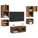 TV Wall Units 8 pcs Old Wood Engineered Wood 3402920