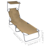 Sunlounger Taupe 47773