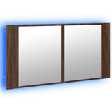LED Bathroom Mirror Cabinet Brown Oak 90x12x45 cm Acrylic 834969