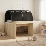 Kids'High Bed Frame with Desk 3 pcs Sonoma Oak and Black 3423688