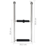 Folding Boarding Ladder 2-step Stainless Steel 92373