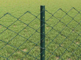 Chainlink Fence with Post 10 x 0.6 m PVC-Coated Steel Green 3336238