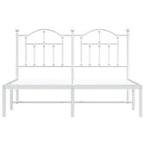 Metal Bed Frame without Mattress with Headboard White 135x190cm 353487