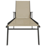 Sun Lounger Cream Steel, Textilene 191 x 61 x 97.5 cm 317597