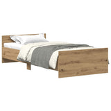Bed Frame without Mattress Artisan Oak 75x190 cm Engineered Wood 862311