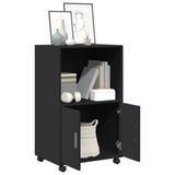 Rolling Cabinet Black 55x40x91 cm Engineered Wood 853183