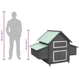 Chicken Coop Grey and White 150x96x110 cm Solid Firwood 171460