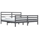 Bed Frame without Mattress Grey Solid Wood Pine 200x200 cm 3105028