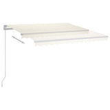 Manual Retractable Awning with LED 450x350 cm Cream 3069002