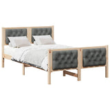 Bed Frame with Headboard Dark Grey 120 x 200 cm Solid Pine Wood 878400