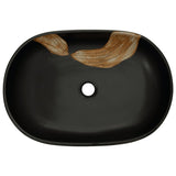Countertop Basin Black Oval 59x40x14 cm Ceramic 155106