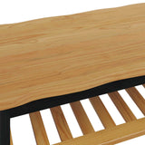 Coffee Table EKAI Black 100 x 60 x 45.5 cm Solid Pine Wood 42037019