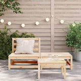 Garden Sofa Armless with Footstool Solid Wood Pine 837956