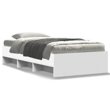 Bed Frame White Engineered wood, Plywood Single Bed Frame 3295667