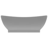 Luxury Basin Overflow Oval Matt Light Grey 58.5x39 cm Ceramic 146938